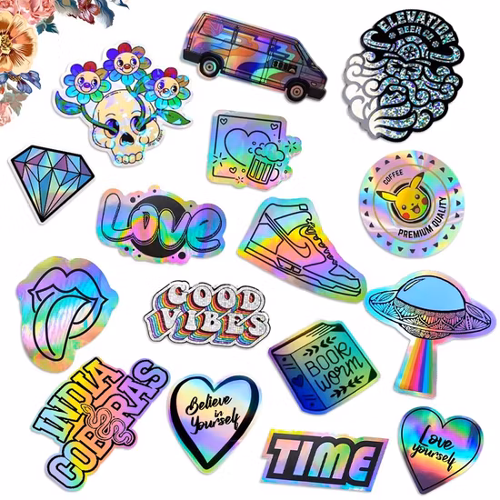 Custom Logo Die Cut Vinyl Printing Adhesive Waterproof PVC Label Stickers Adhesive Stickers